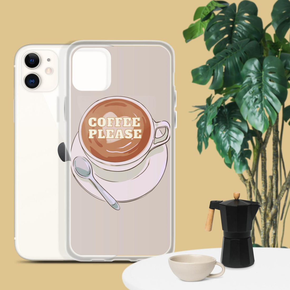 Clear Iphone Case - Coffee Please, image, Iphone Case